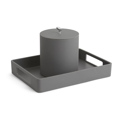 Stonehenge Collection, 3 Quart Round Ice Bucket, Gray